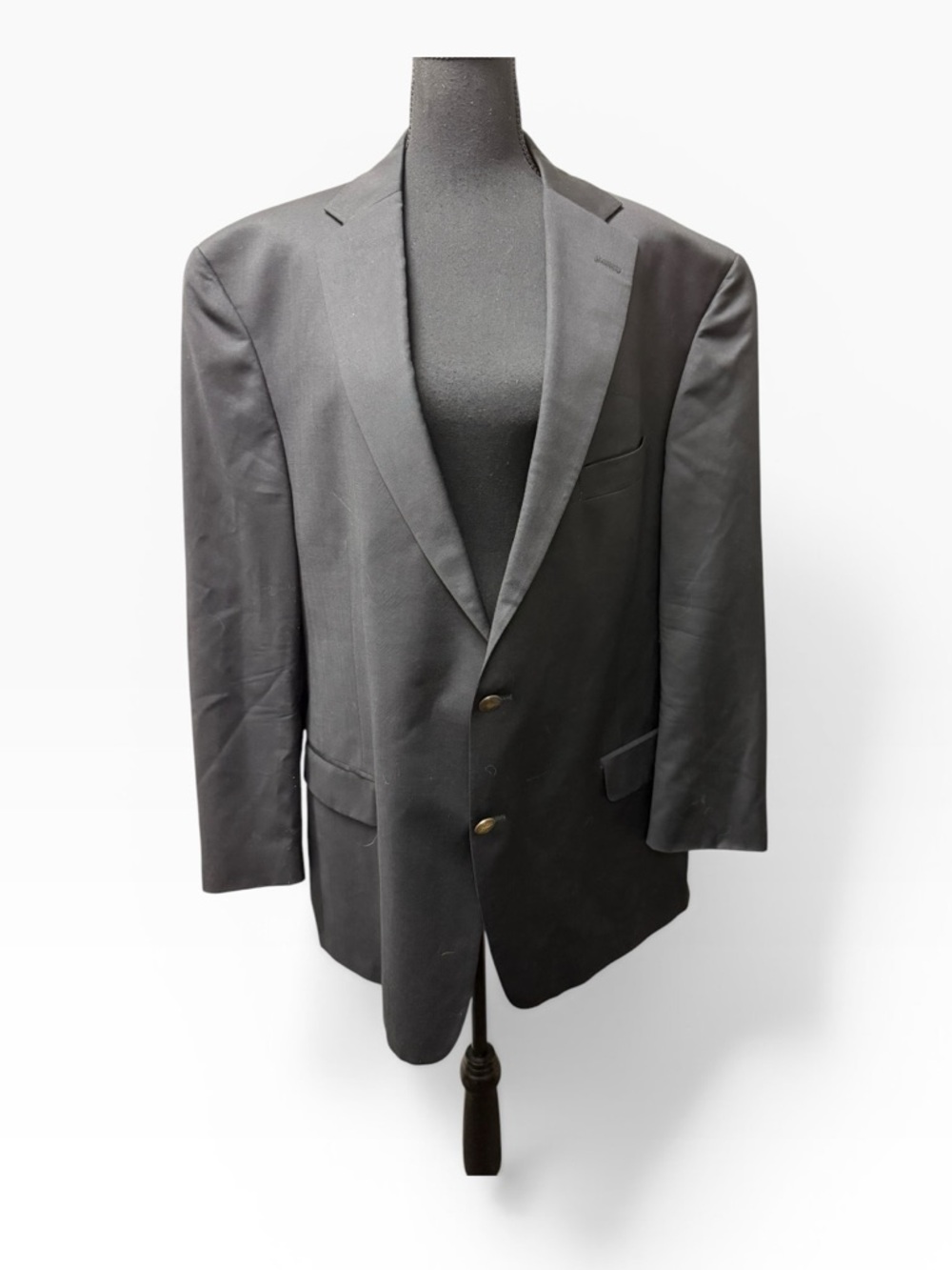 Hart Schaffner Marx Black Wool Blazer 50R USA Classic Suit Jacket Coat